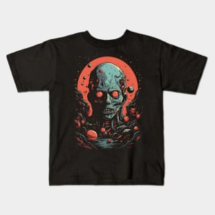 Cosmic Horror Space Zombie Alien Kids T-Shirt